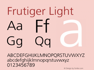 Frutiger Light Version 001.000图片样张