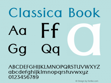 Classica Book Version 1.000 Font Sample