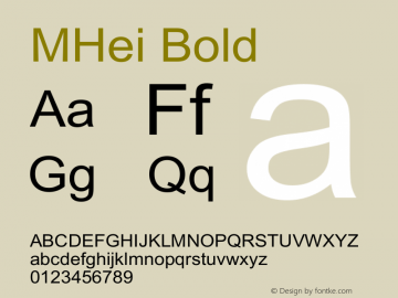 MHei Bold 2.20 Font Sample