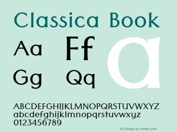 Classica Book Version 1.001 Font Sample