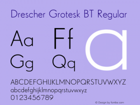 Drescher Grotesk BT Regular Version 1.01 emb4-OT;com.myfonts.easy.bitstream.drescher-grotesk-bt.light.wfkit2.version.2fEt Font Sample