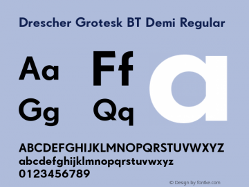 Drescher Grotesk BT Demi Regular Version 1.01 emb4-OT图片样张