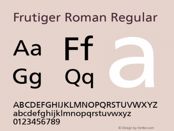 Frutiger Roman Regular 1.000; 09-29-93图片样张