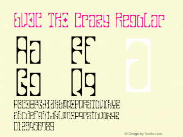 LVDC TKO Crazy Regular Macromedia Fontographer 4.1J 04.2.2 Font Sample