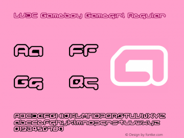 LVDC Gameboy Gamegirl Regular Macromedia Fontographer 4.1J 04.2.2 Font Sample