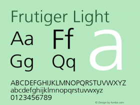 Frutiger Light Version 001.001 Font Sample