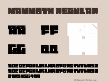 Mammoth Regular Macromedia Fontographer 4.1.5 2/13/04 Font Sample