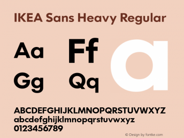 IKEA Sans Heavy Regular Version 1.05 Font Sample