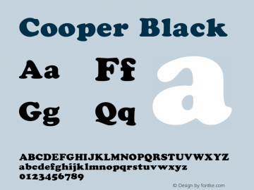 Cooper Black 0.0 Font Sample