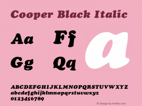 Cooper Black Italic 0.0图片样张