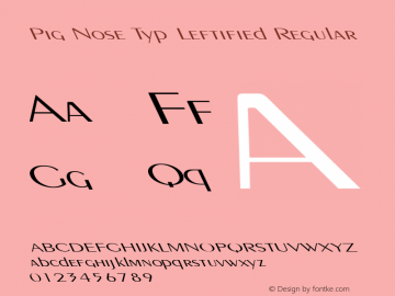 Pig Nose Typ Leftified Regular Unknown Font Sample