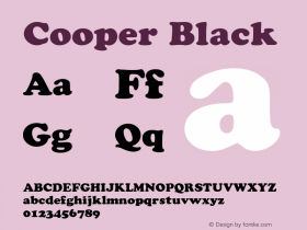 Cooper Black 1.0 Wed Nov 18 15:26:16 1992图片样张