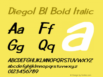 Diego1 BI Bold Italic Unknown图片样张