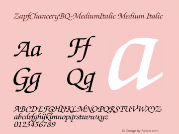 ZapfChanceryBQ-MediumItalic Medium Italic 001.000 Font Sample