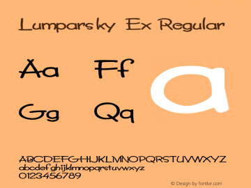 Lumparsky Ex Regular Unknown Font Sample