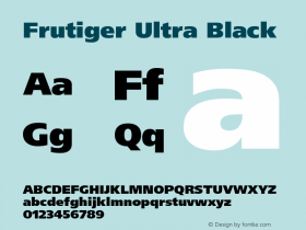 Frutiger Ultra Black Version 001.001 Font Sample