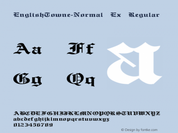 EnglishTowne-Normal Ex Regular Unknown Font Sample
