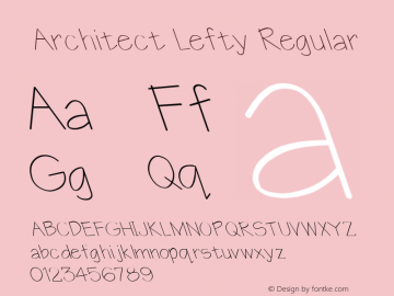 Architect Lefty Regular Unknown Font Sample