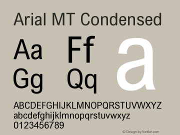 Arial MT Condensed Version 001.003图片样张