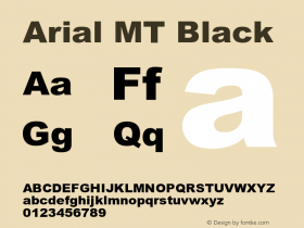 Arial MT Black Version 001.003 Font Sample