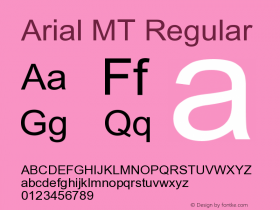 Arial MT Regular Version 001.001 Font Sample