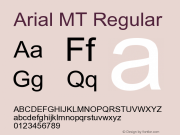 Arial MT Regular Version 001.001图片样张