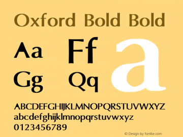 Oxford Bold Bold Unknown Font Sample
