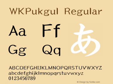 WKPukgul Regular V3.0 Font Sample