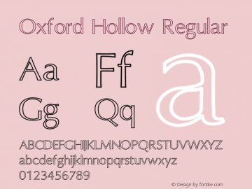 Oxford Hollow Regular Unknown Font Sample