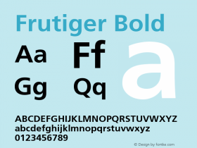 Frutiger Bold Version 001.001 Font Sample