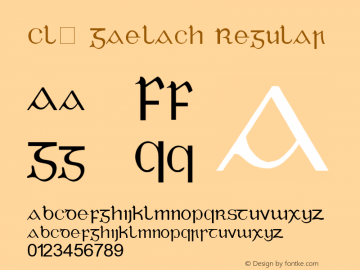 Cló Gaelach Regular v0.2 Font Sample
