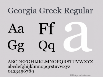 Georgia Greek Regular version 1.0图片样张