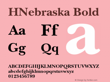 HNebraska Bold 1.0 Sat Oct 31 14:56:42 1992 Font Sample