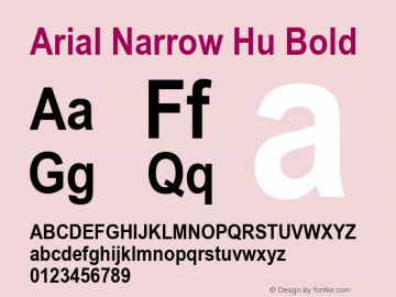 Arial Narrow Hu Bold Version 2.20 Font Sample