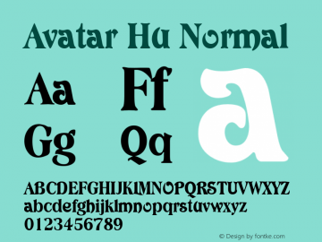 Avatar Hu Normal 1.0 Mon Jan 20 14:32:28 1997 Font Sample