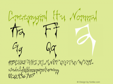 Creepygirl Hu Normal Altsys Fontographer 4.1 9/3/96图片样张