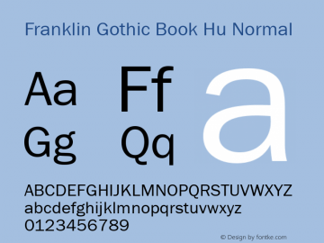 Franklin Gothic Book Hu Normal Version 1.00图片样张