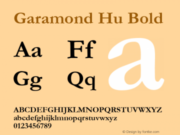 Garamond Hu Bold Version 2.20图片样张