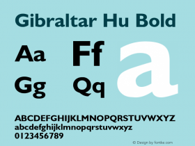 Gibraltar Hu Bold Rev. 002.001 Font Sample