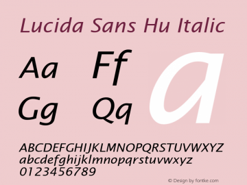 Lucida Sans Hu Italic Version 1.01图片样张