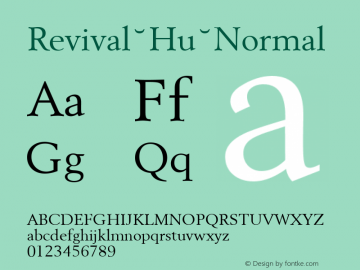Revival Hu Normal 1.000 Font Sample