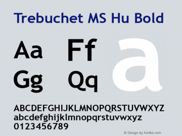 Trebuchet MS Hu Bold Version 1.00 Font Sample