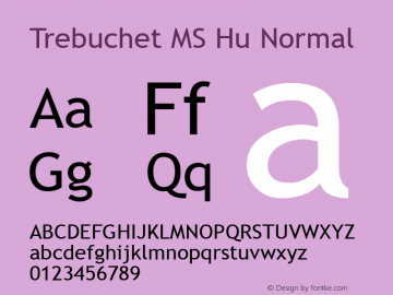 Trebuchet MS Hu Normal Version 1.00 Font Sample