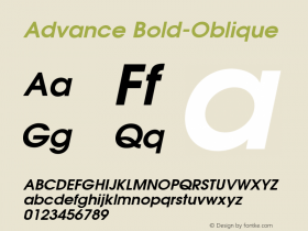 Advance Bold-Oblique 1.000图片样张