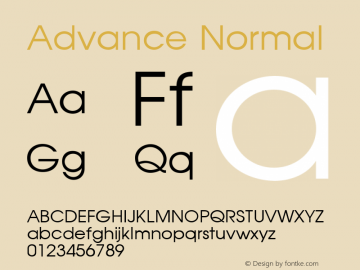 Advance Normal 1.000 Font Sample