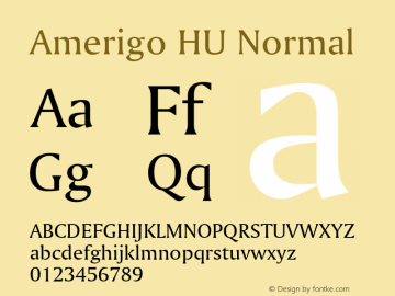 Amerigo HU Normal 1.000 Font Sample