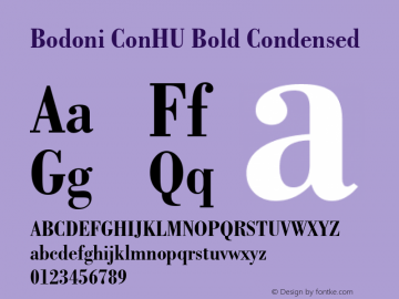 Bodoni ConHU Bold Condensed 1.000图片样张