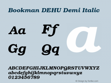 Bookman DEHU Demi Italic 1.000图片样张