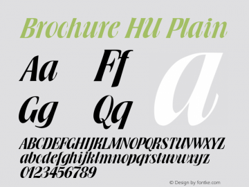 Brochure HU Plain 1.000 Font Sample