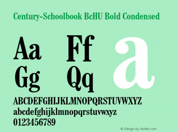 Century-Schoolbook BcHU Bold Condensed 1.000 Font Sample